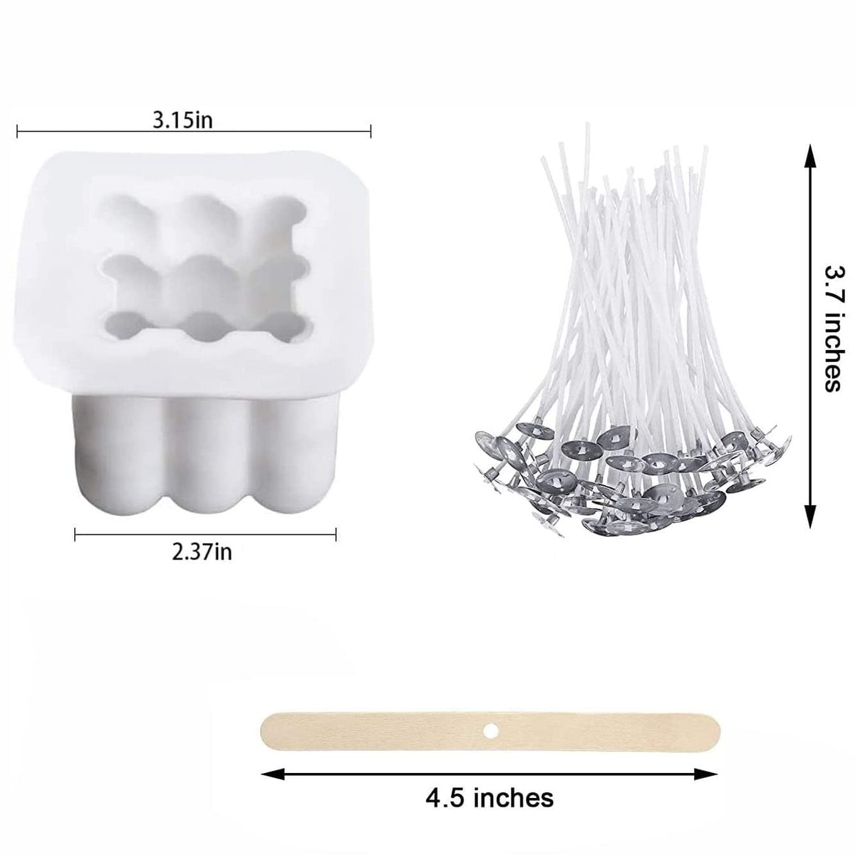 HASTHIP Candle Mould for DIY Candle Making with 50 Wicks and 2 Wick Holders | Food Grade Silicone Cube Mold