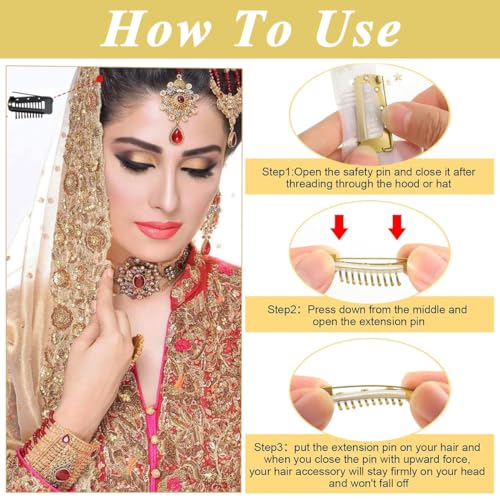 HASTHIP® 6 pinzas para el cabello Dupatta para novias