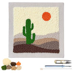 HASTHIP® Kit de manualidades con tufting 20 x 20 cm, bonito kit agujas punzonado con cactus