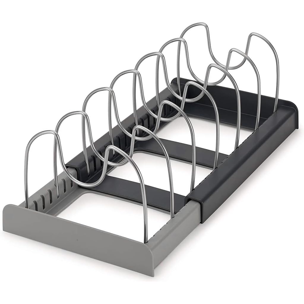 HASTHIP Pot Lid Holder for Kitchen Organization with 7 Slot Steel Wire Racks | Countertop Organizer