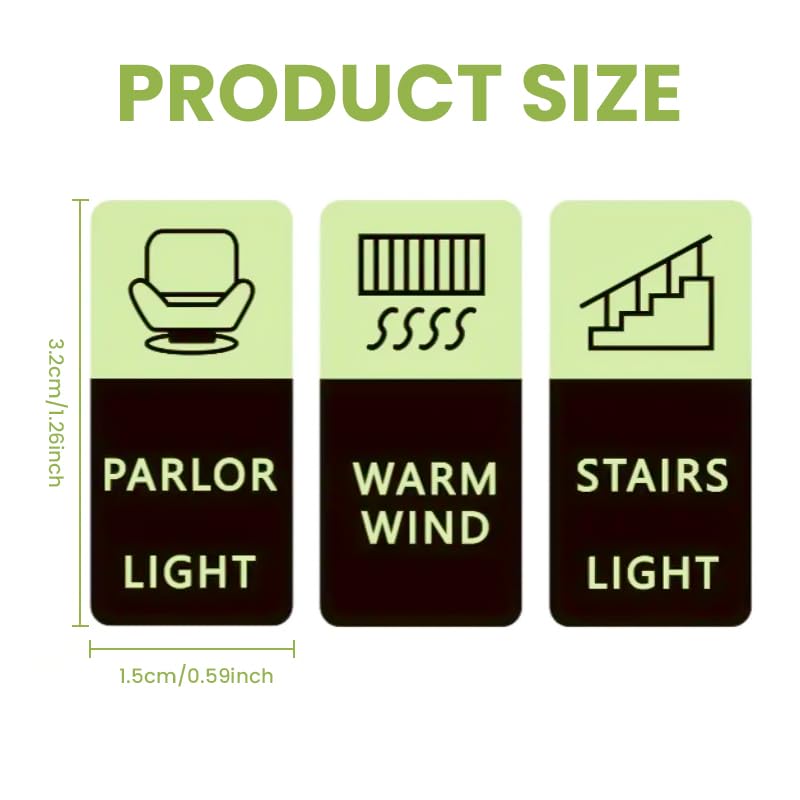 HASTHIP Switch Board Stickers for Home with Glow in Dark Labels | 35 Piece Self Adhesive Set