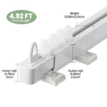 HASTHIP Curtain Rods for Ceiling Curtains featuring Silent Track System and 33–59 in Adjustable Aluminum Rail