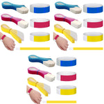 HASTHIP Paper Wristbands for Club and Party Events with Self Adhesive Closure | 300 Count Red Yellow Blue Set