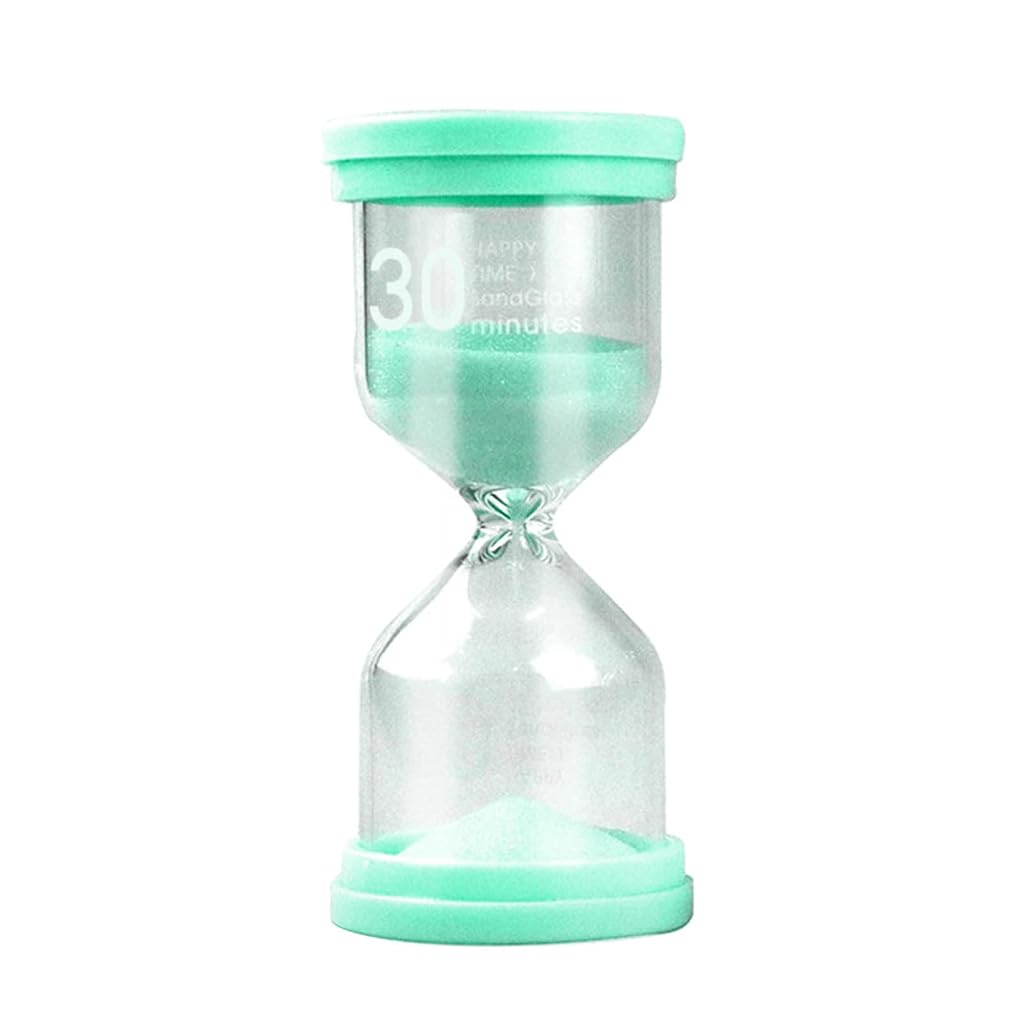 HASTHIP® Sand Timer Hourglass, 2/5/10/15 Minute Sand Clock for Kids Tooth Brushing, Cooking, Classroom, Study Game, Home Office Decoration - Green A