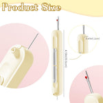 HASTHIP 2 in 1 Needle Threader for Hand Sewing and Embroidery featuring Dual Head Design | Retractable ABS Tool in Beige