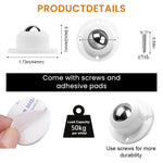 HASTHIP Caster Wheels for Furniture and Small Appliances featuring 360° Swivel | 4pcs Self Adhesive Design with 200kg Capacity and White Finish