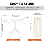 HASTHIP Pasta Drying Rack for Kitchen with 10 Bars and Foldable 11 in Design | Food Safe Plastic