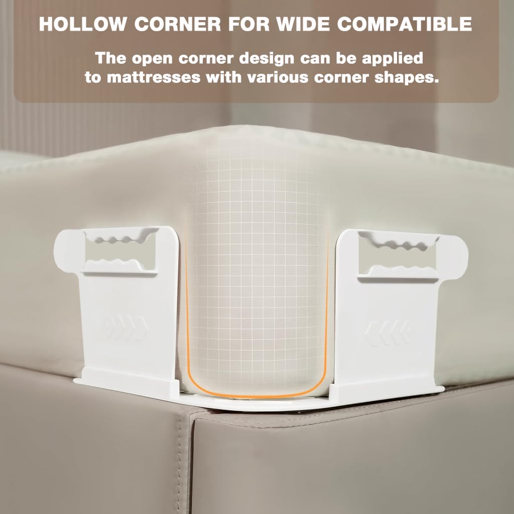 HASTHIP Fitted Sheet Fasteners Set for Bed Sheets with Corner Anchor Clamps | Pack of 4