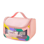 Travel Cosmetic Bag, Makeup Bag for Women Travel Toiletry Bag, Waterproof Toiletries Bag Portable Zippered Cosmetic Bag for Home & Travel, Pink