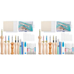 HASTHIP Embroidery Punch Needle Kit with 70 pcs Tools and Wooden Handle Set for Beginners | DIY Needle Art Crafts