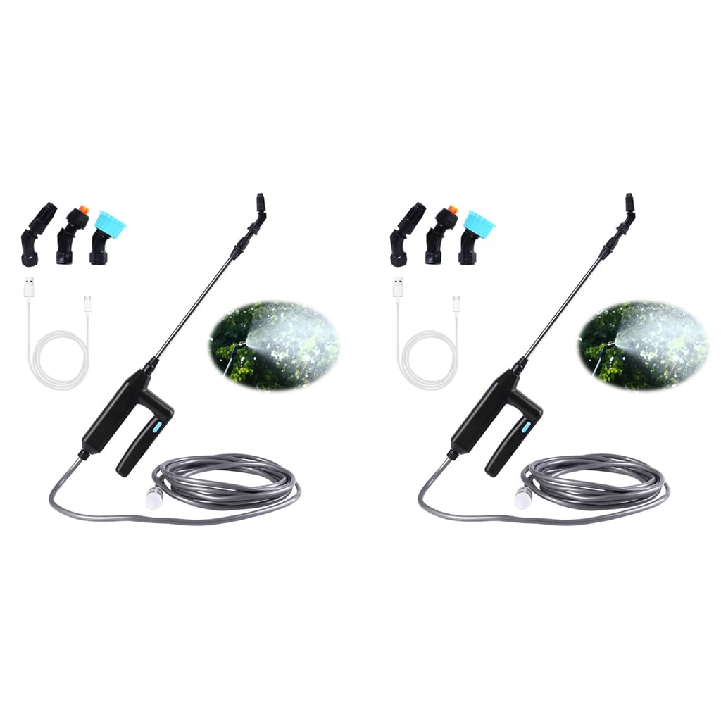 HASTHIP USB Water Sprayer for Gardening with 3 Nozzles and 16.4ft Pipe | 2400mAh Rechargeable