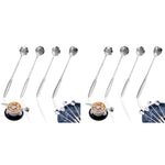 HASTHIP Coffee Spoon Set for Kitchen and Desserts featuring 8pcs 18cm Silver Stainless Steel Design