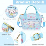 HASTHIP® Cinnamoroll Hand Bag for Girls Kawaii Cinnamoroll Shoulder Bag Mini PU Tote Bag with Removable Shoulder Strap Crossbody Bag Christmas Gift for Girls Birdthday Gift