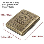 HASTHIP® Metal Cigarette Case, Retro Double-Sided Spring Clip Holder, 85mm King Size Portable Aluminum Alloy Tobacco Box, Pocket Slim Design Fits 20pcs, Gift for Men & Women