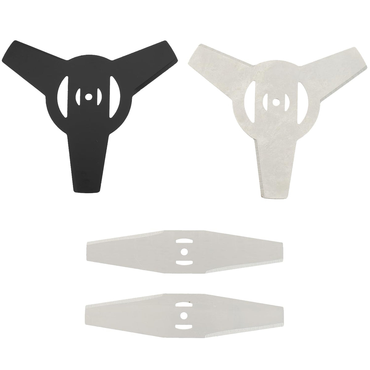 HASTHIP Weeder Blades Replacement 4 Pack for Grass Trimmers and Lawn Mowers | Manganese Steel Three-Point and Flat Blades