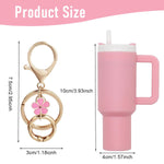 HASTHIP Mini Keychain Accessories for Stanley Cup featuring Pink Charm for Women & Girls Gifts