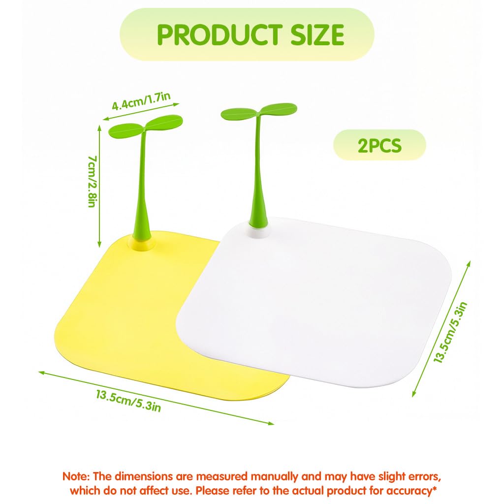 HASTHIP Silicone Bathroom Drain Cover for Shower and Sink 5.9 in with Green Sprout Handle