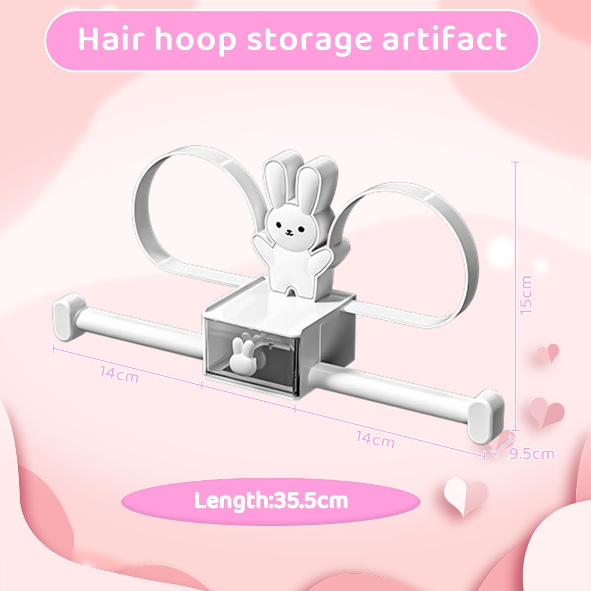 Headband Holder Stand Scrunchie Organizer, Girls Hair Accessories Organizer Storage for Headband Hairband Hair Ties, Adhesive Scrunchy Holder Scrunchie Storage