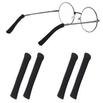 HASTHIP Glasses Ear Cushion for Non Slip Fit with Stretchy Temple Sleeves 2 Pairs | Soft Black Knit Eyewear Grips