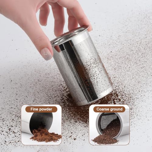 HASTHIP® Espresso Grind Sifter Stainless Steel Coffee Sieve, Fine Mesh Coffee Strainer with Lid & Dosing Cup, Detachable Design for Precision Brewing, Rustproof, Easy Clean, Espresso Accessories
