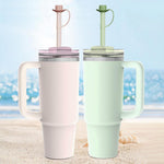 HASTHIP Silicone Straws for Stanley Cup with Caps 12 in Replacement | Food Grade 2 Pcs Set