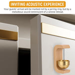HASTHIP Door Chime for Home and Shop with Magnetic Mount and Brass Bell | 2 PCS Beech Wood Design