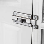 Stainless Steel Door Lock Sliding Latch with Screws Heavy Duty Security Slide Lock for Door, Window, Cabin, Chicken Coop, Barn (2 Pcs, Silver)