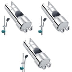 HASTHIP Shower Head Holder for 16–27mm Slide Bar with Dual Hooks and Adjustable ABS Bracket