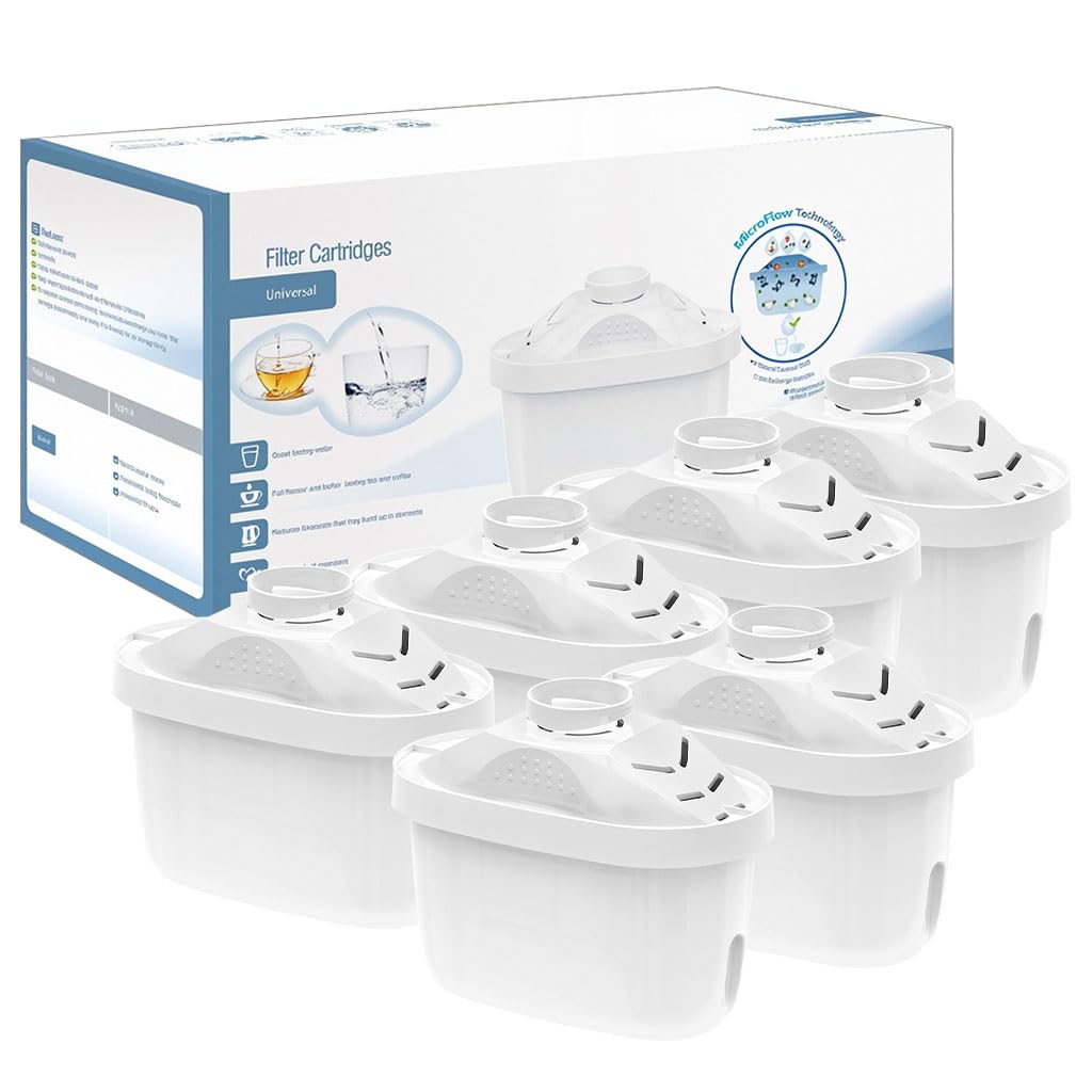HASTHIP Compatible Brita Water Filter Pitchers with 6Pcs Replacement Filters 21 Gal Capacity | Improves Taste and Removes Odor