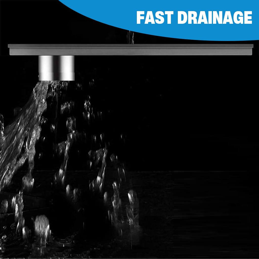HASTHIP Stainless Steel Shower Floor Drain with 11.8 in Linear Design and Anti Odor Trap | Easy Clean Grate for Modern Bathrooms