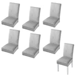 HASTHIP Dining Chair Covers for 14–18 in Seats with Non Slip Elastic Edge | Velvet Grey Set of 6