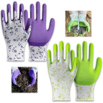 HASTHIP® 2 Pairs Gardening GlovesFashionable Womens Work Gloves with Rubberized Anti-Slip Palm, Breathable & Durable for Yard Work, Planting, Weeding, and Outdoor Tasks