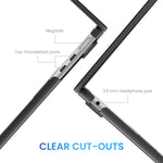 HASTHIP MacBook Air 13.6 Inch Cover for M4 M3 M2 | Snap-On 2-Piece Clear Hard Shell Case Black