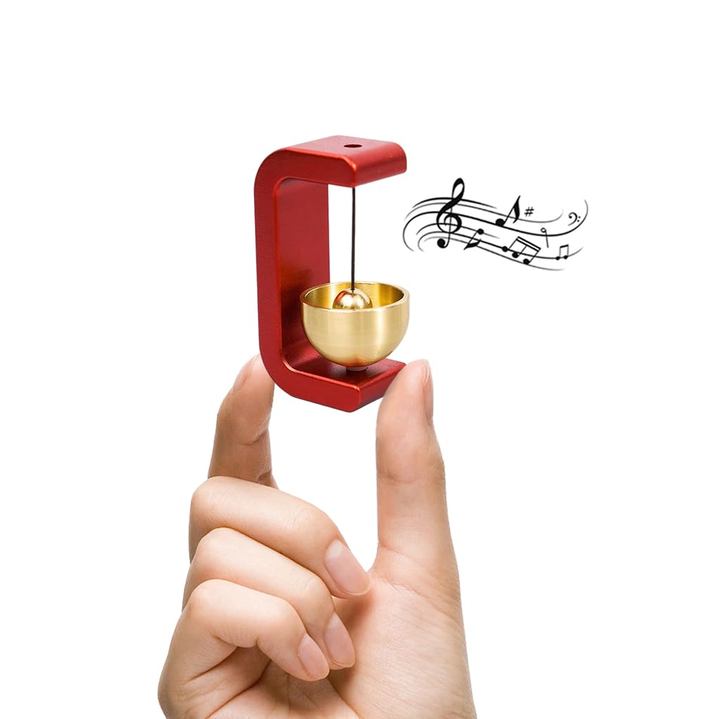 HASTHIP Metal Door Chime for Home and Shop with Magnetic Mount and Brass Bell | Red Decor