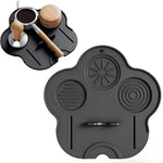HASTHIP® Supvox Silicone Espresso Tamping Mat Non-Slip Coffee Tamper Mat with Portafilter & Tool Slots, Countertop Protection Pad Espresso Accessories Waterproof Silicone Coffee Bar Mat, 9.8x9.5''