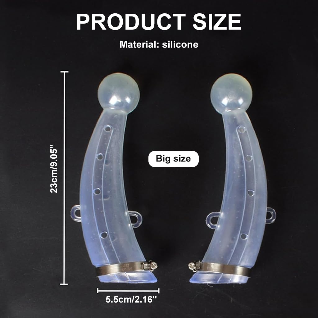 HASTHIP Cow Horn Protector with Adjustable Metal Fastener 2.1 x 9 in Silicone Pair | Anti Fight Guard for Cattle