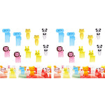 HASTHIP Food Fruit Forks for Kids 20pcs with Rounded Tip Design and Food Grade Plastic | Cartoon Animal Mini Dessert Picks