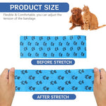 HASTHIP® 6Pcs Pet Bandage Wrap for Dogs and Cats, Self Adhesive Non-Woven Elastic Paw Print Bandages, Breathable Lick Proof Recovery Tape for Pet Wounds (10x5.4cm, Total 4.5M)
