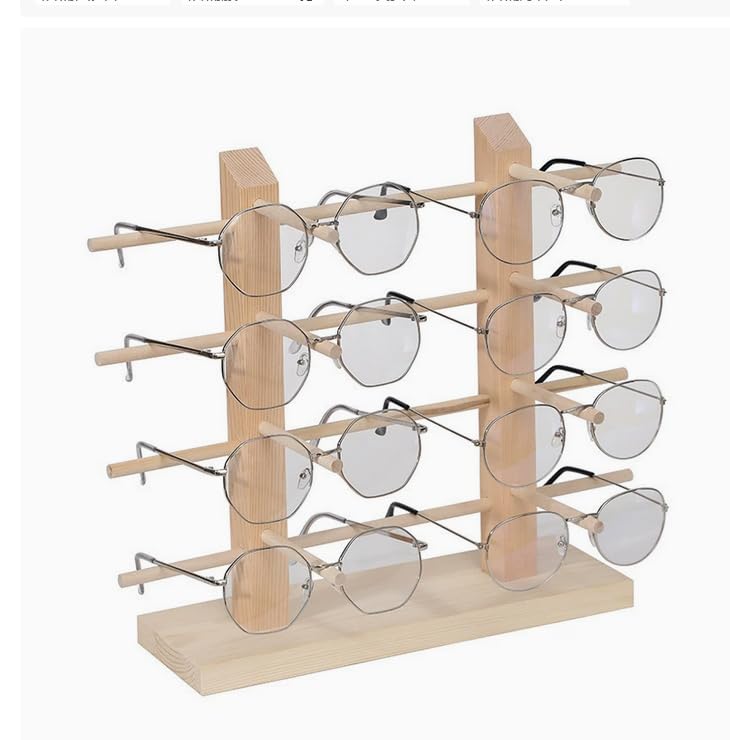 HASTHIP® Wood Sunglass Display Holder Solid Wood Glasses Organizer Display Riser for Home or Store Showcase