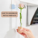 HASTHIP Fridge Magnet Hydroponics Tube for Home Decor with Magnetic Wooden Holder | Fresh Green Style