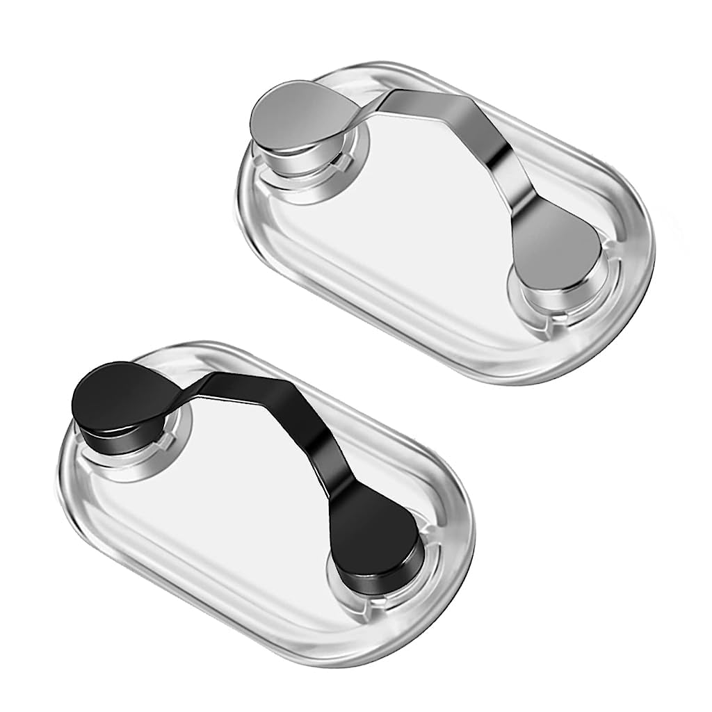 HASTHIP Magnetic Eyeglass Holder for Glasses and Sunglasses Featuring Strong Magnet Clip | 2pcs Black and Silver Stainless Steel