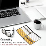 HASTHIP® Metal Cigarette Case, Retro Double-Sided Spring Clip Holder, 85mm King Size Portable Aluminum Alloy Tobacco Box, Pocket Slim Design Fits 20pcs, Gift for Men & Women