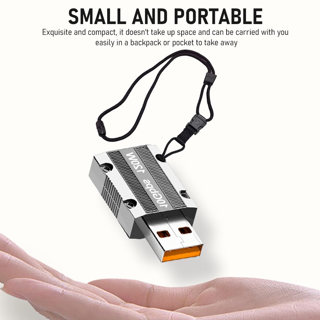 USB C to USB A OTG Adapter Type C to USB Adapter USB 3.1 Adapter Support Data Transfer & Max 120W Fast Charging Zinc Alloy