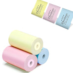 HASTHIP® 3 Rolls Thermal Printer Paper 57x25mm,3 Color Mini Refill Paper Rolls for Portable Bluetooth Receipt and Sticker Printers,High-Quality Smooth Printing 5 Metres Each Roll