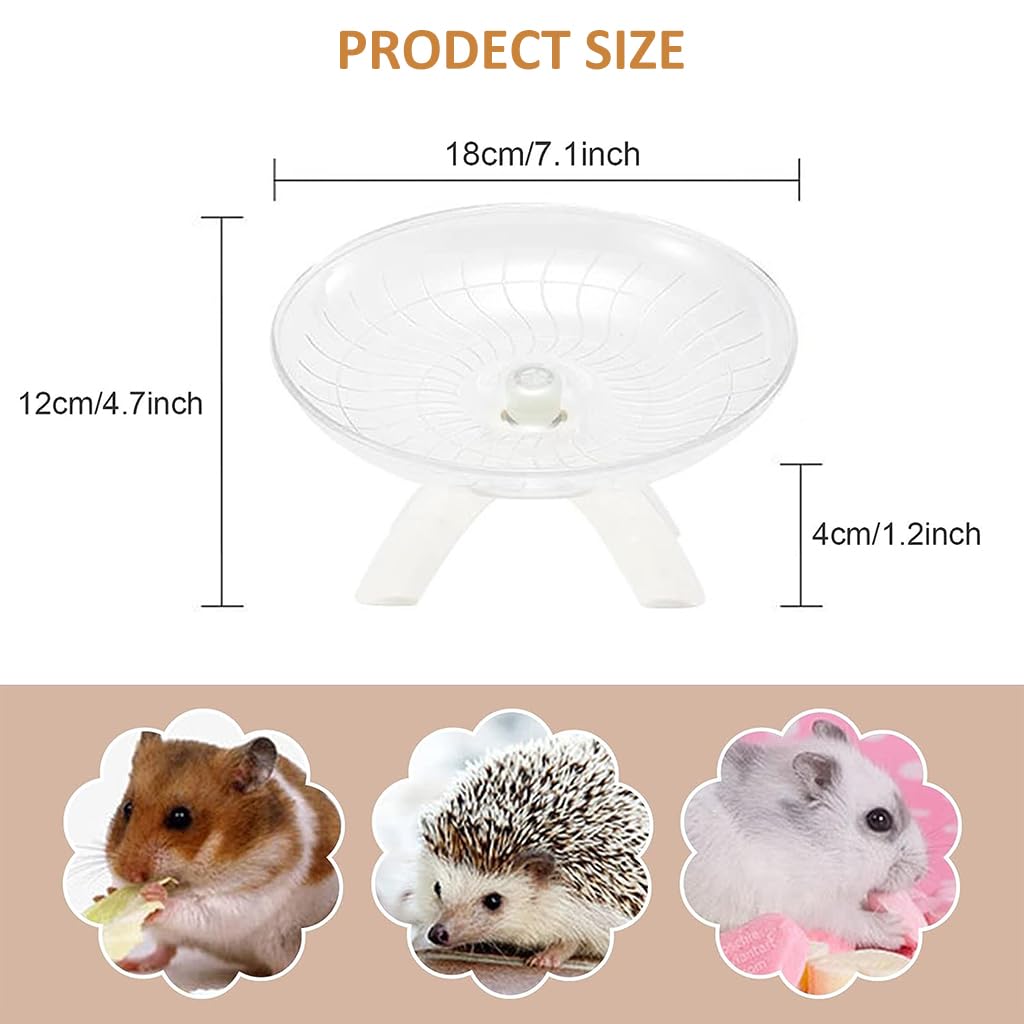 HASTHIP® Silent Hamster Wheel 7'' Flying Saucer Exercise Wheel for Small Pets, Anti-Slip Stable Stand, Noise-Free Running Toy for Hamsters, Gerbils, Mice, Hedgehogs, Rabbits (18 cm)