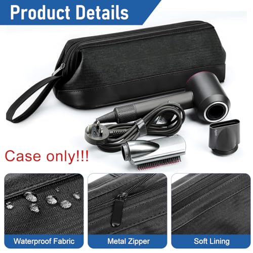 HASTHIP® Hair Tools Travel Bag for Dyson/Shark Flexstyle Carrying Case Portable Shark Hair Air Wrap Dryer Case Waterproof Dustproof Flat Curling Iron Travel Organizer, Black