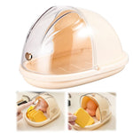 HASTHIP Makeup Sponges Holder for Travel and Vanity with Clear Sliding Dustproof Hood 11x15x10 cm | Ventilated Transparent Storage Box for Women