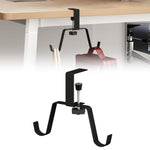 HASTHIP Desk Mount Bag Hook for Office and School featuring Twin Hook Metal Design | No Drill Clamp Organizer
