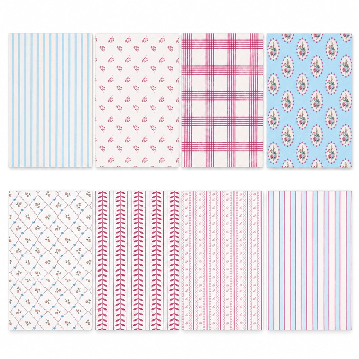HASTHIP Vintage Stripe Scrapbook Paper, 24 Single-Sided Sheets, 4.1 x 5.8 Inches