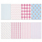 HASTHIP Vintage Stripe Scrapbook Paper, 24 Single-Sided Sheets, 4.1 x 5.8 Inches